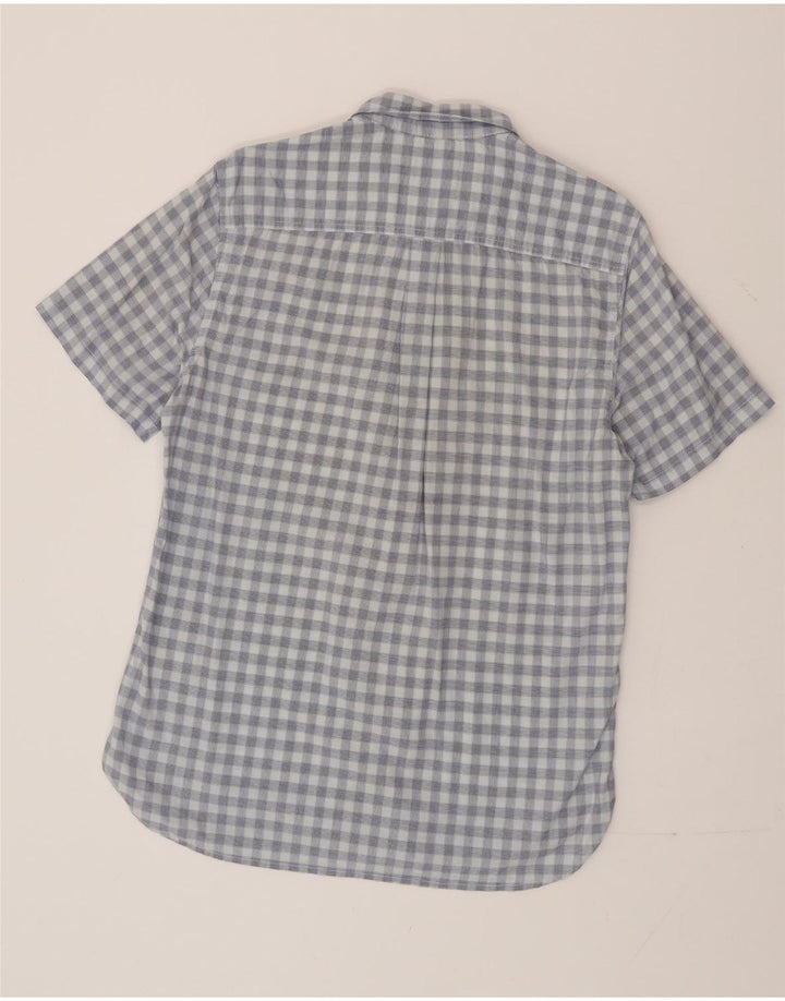 Superdry Mens Regular Fit Short Sleeve Shirt Medium Blue Gingham Cotton