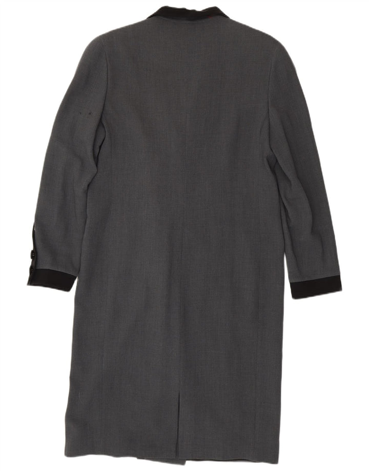 Vintage Womens Double Breasted Coat IT 46 Large Grey Wool