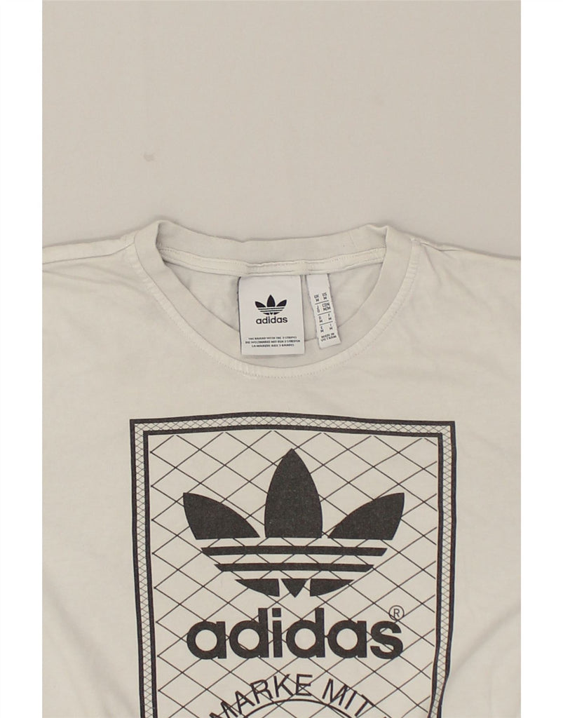 ADIDAS Mens Graphic T-Shirt Top Medium Off White Cotton | Vintage Adidas | Thrift | Second-Hand Adidas | Used Clothing | Messina Hembry 