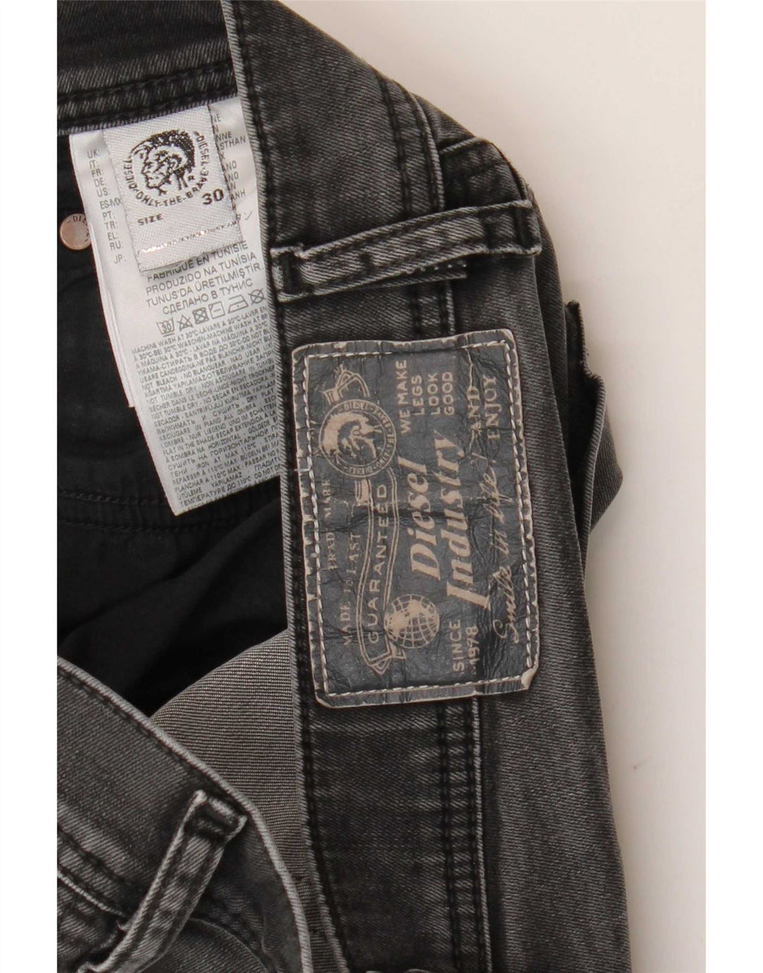 Diesel Mens Slim Jeans W30 L27 Grey Cotton