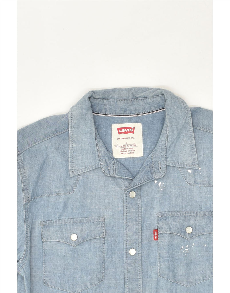 LEVI'S Boys Denim Shirt 12-13 Years Blue Cotton | Vintage Levi's | Thrift | Second-Hand Levi's | Used Clothing | Messina Hembry 