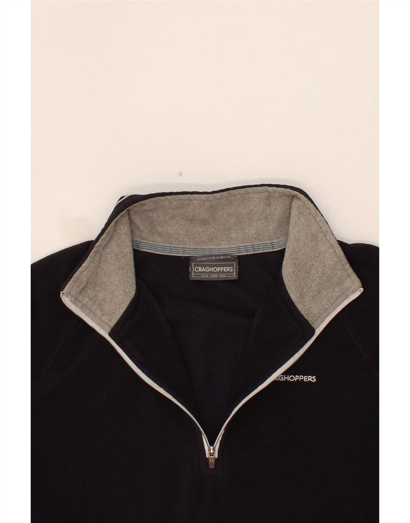 CRAGHOPPERS Mens Zip Neck Fleece Jumper Medium Navy Blue Polyester Vintage CRAGHOPPERS and Second-Hand CRAGHOPPERS from Messina Hembry 