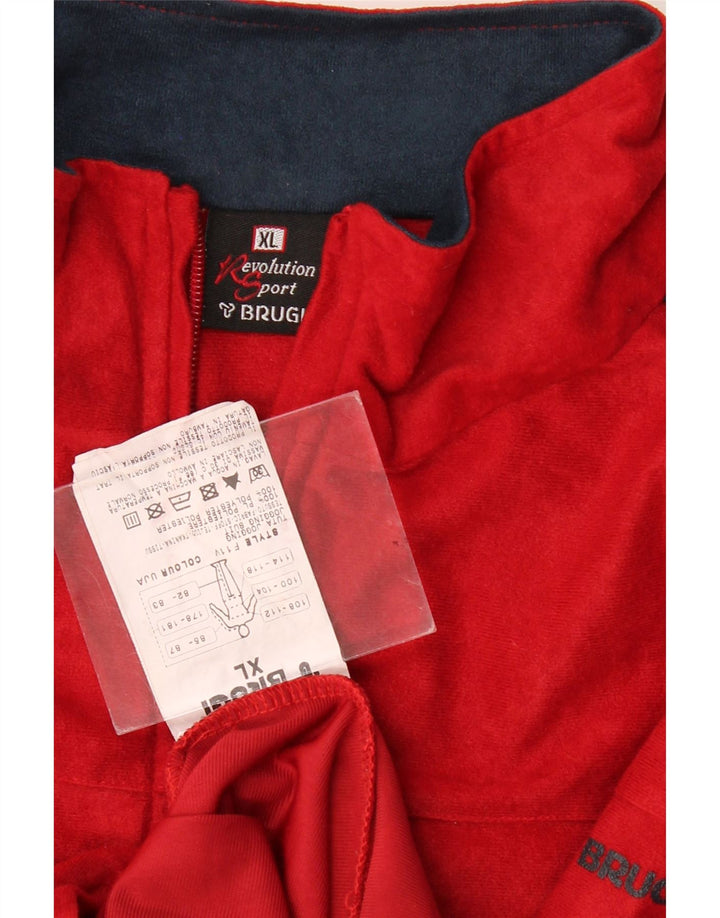 Brugi Mens Fleece Jacket UK 42 XL Red Polyester