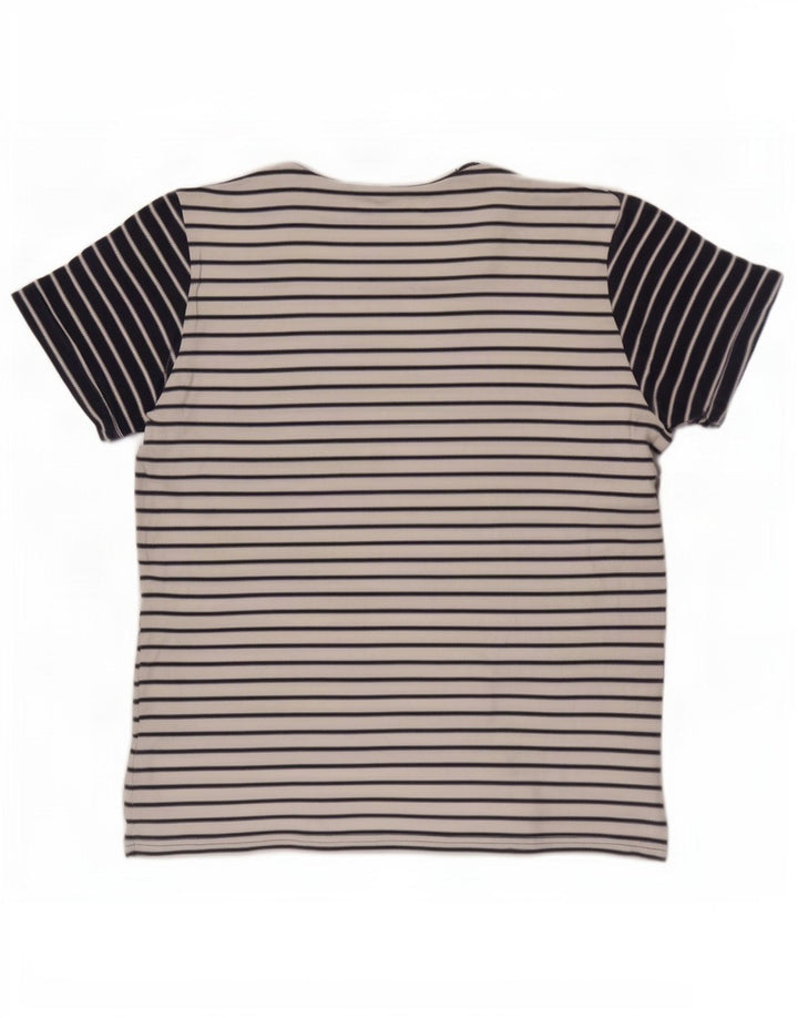 Joules Mens T-Shirt Top Large White Striped