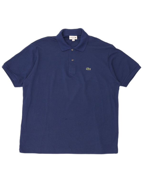 LACOSTE Mens Classic Fit Polo Shirt Size 7 2XL Blue Cotton