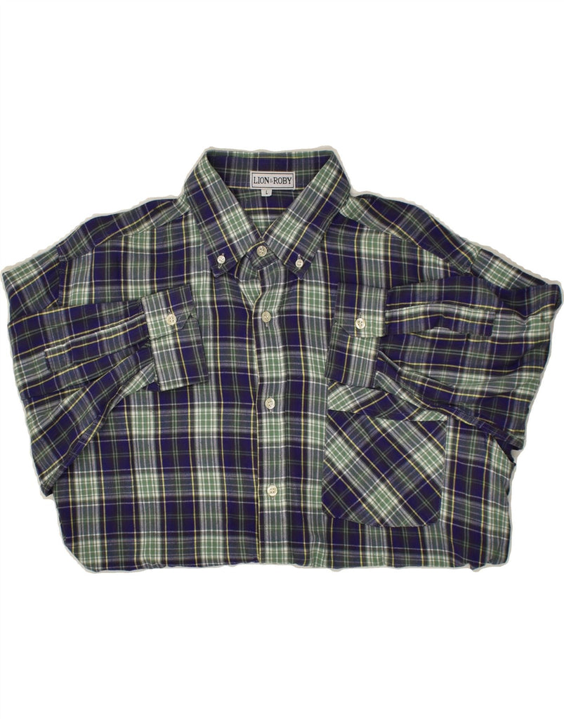 VINTAGE Mens Shirt Large Green Check Cotton | Vintage Vintage | Thrift | Second-Hand Vintage | Used Clothing | Messina Hembry 