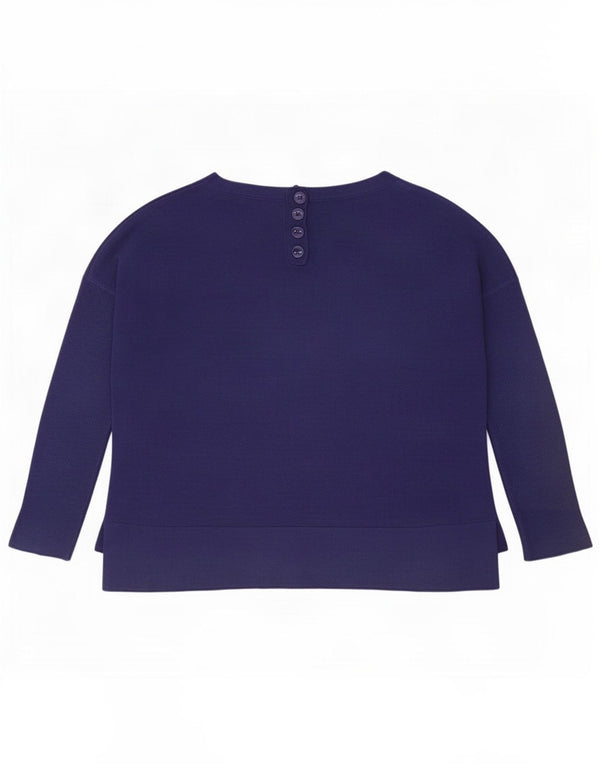Marks & Spencer Womens Crew Neck Jumper Sweater UK 12 Medium Navy Blue