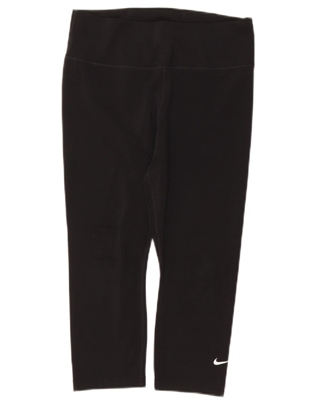 NIKE Womens Dri Fit Capri Leggings UK 12 Medium Black Polyester