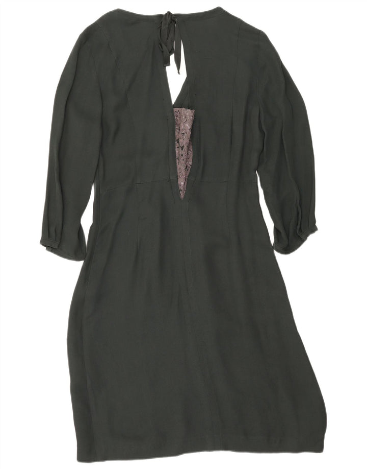 JIGSAW Womens 3/4 Sleeve Maxi Dress UK 12 Medium Green Viscose