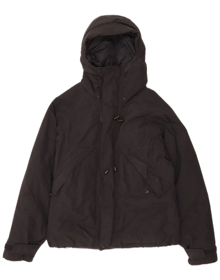 Alberto Aspesi Mens Hooded Padded Jacket UK 38 Medium Black Nylon