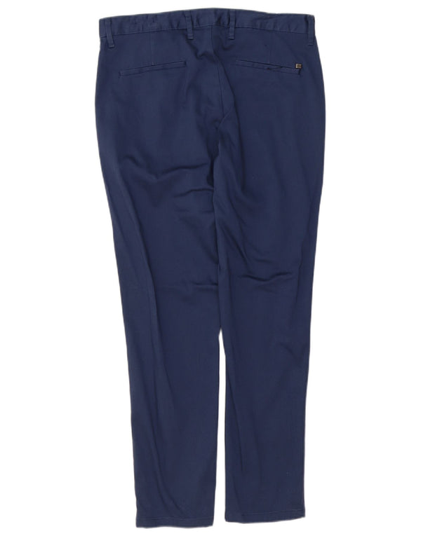 Zara Mens Slim Chino Trousers EU 40 Medium W31 L29 Navy Blue Cotton