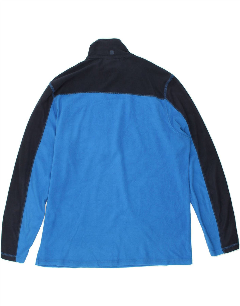 MOUNTAIN WAREHOUSE Mens Zip Neck Fleece Jumper Medium Blue Colourblock | Vintage Mountain Warehouse | Thrift | Second-Hand Mountain Warehouse | Used Clothing | Messina Hembry 