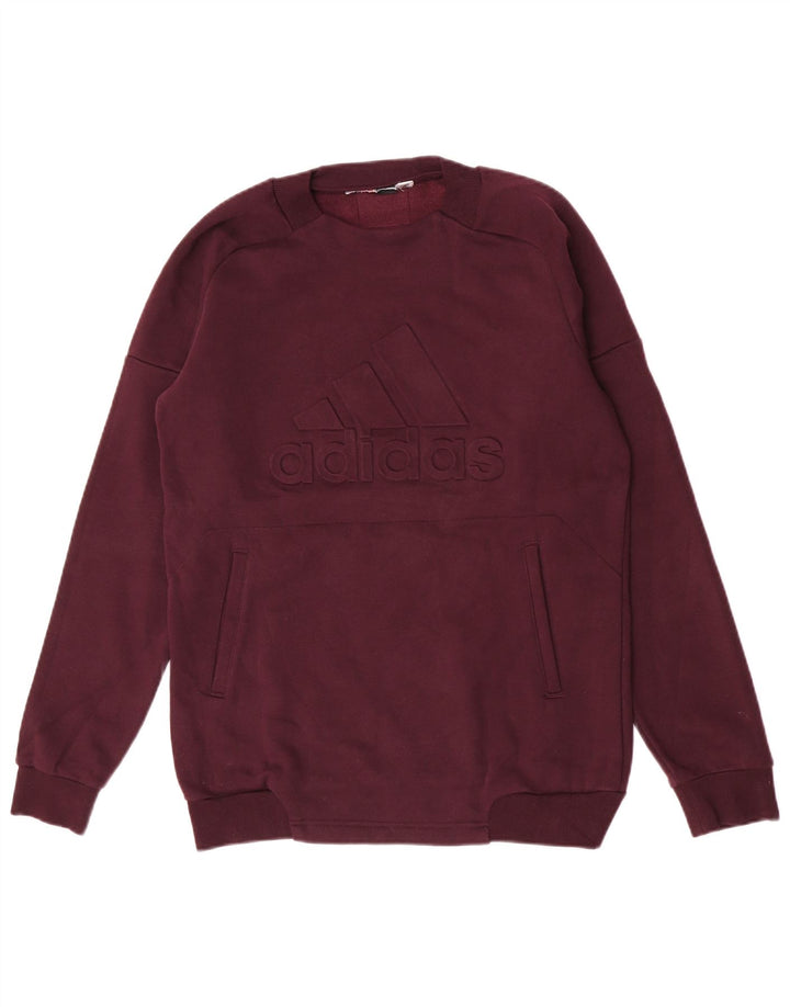 Adidas Mens Graphic Sweatshirt Jumper Small Maroon