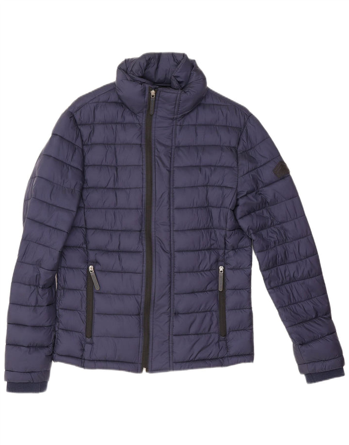 Superdry Mens Padded Jacket UK 36 Small Navy Blue Nylon