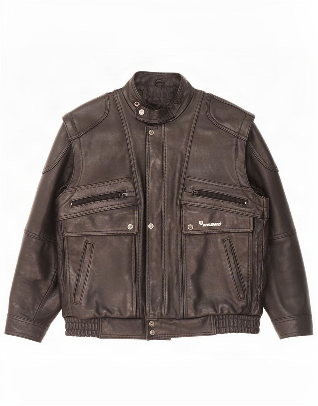 Harro Mens Leather Jacket IT 52 XL Black