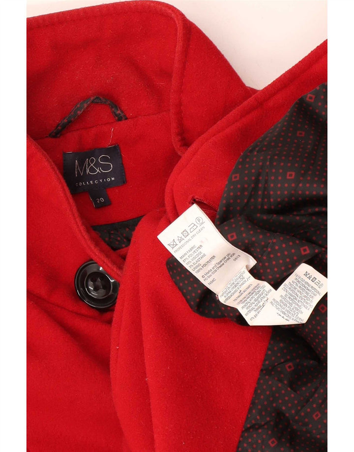 Marks & Spencer Womens Military Double Breasted Coat UK 20 2XL Red