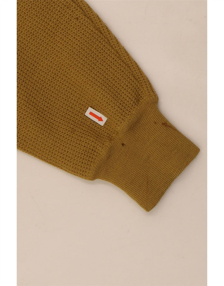 De Pletrl Mens Suede Boat Neck Jumper Sweater Medium Beige Argyle/Diamond
