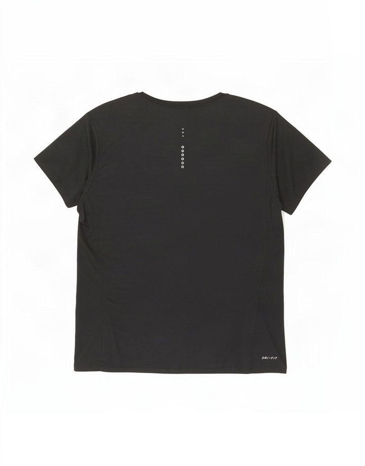 Nike Womens Dri Fit T-Shirt Top UK 14 Large Black Polyester
