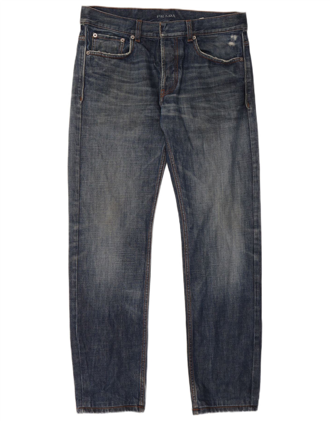 Prada Mens Straight Jeans W33 L30 Blue Cotton