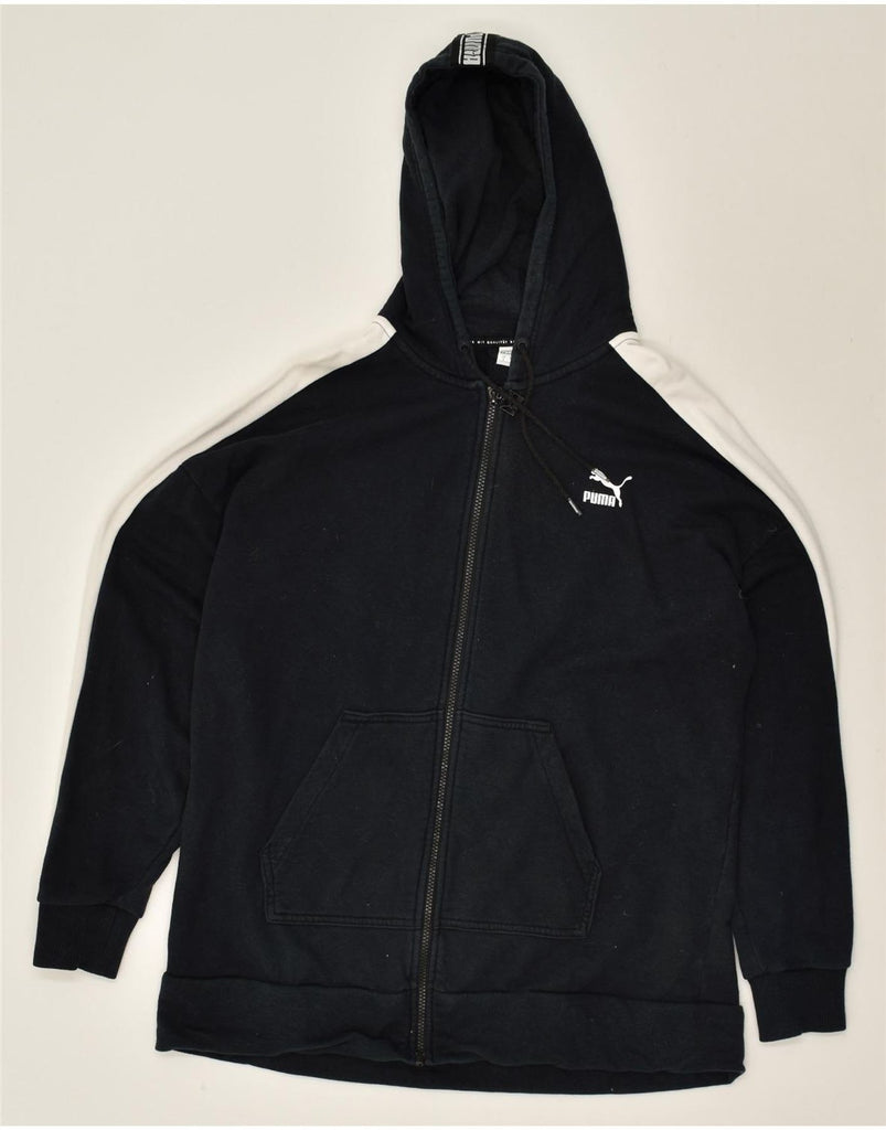 PUMA Mens Zip Hoodie Sweater Large Black Cotton | Vintage Puma | Thrift | Second-Hand Puma | Used Clothing | Messina Hembry 