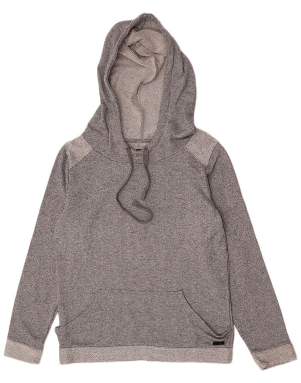 O'Neill Womens Hoodie Jumper UK 14 Large Grey Flecked Cotton