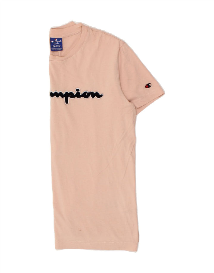 CHAMPION Mens Graphic T-Shirt Top Small Pink Cotton Vintage Champion and Second-Hand Champion from Messina Hembry 
