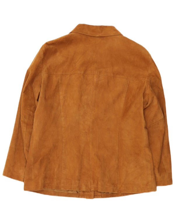 Vintage Womens Suede Jacket UK 14 Medium Beige Leather