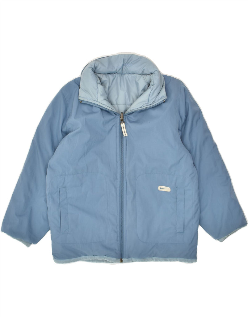 NIKE Boys Hooded Padded Reversible Jacket 6-7 Years Large Blue Cotton | Vintage Nike | Thrift | Second-Hand Nike | Used Clothing | Messina Hembry 