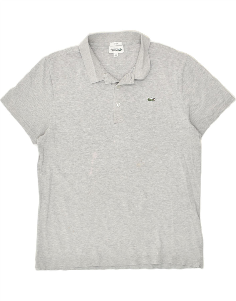 LACOSTE Mens Slim Fit Polo Shirt Size 6 XL Grey Cotton Vintage Lacoste and Second-Hand Lacoste from Messina Hembry 