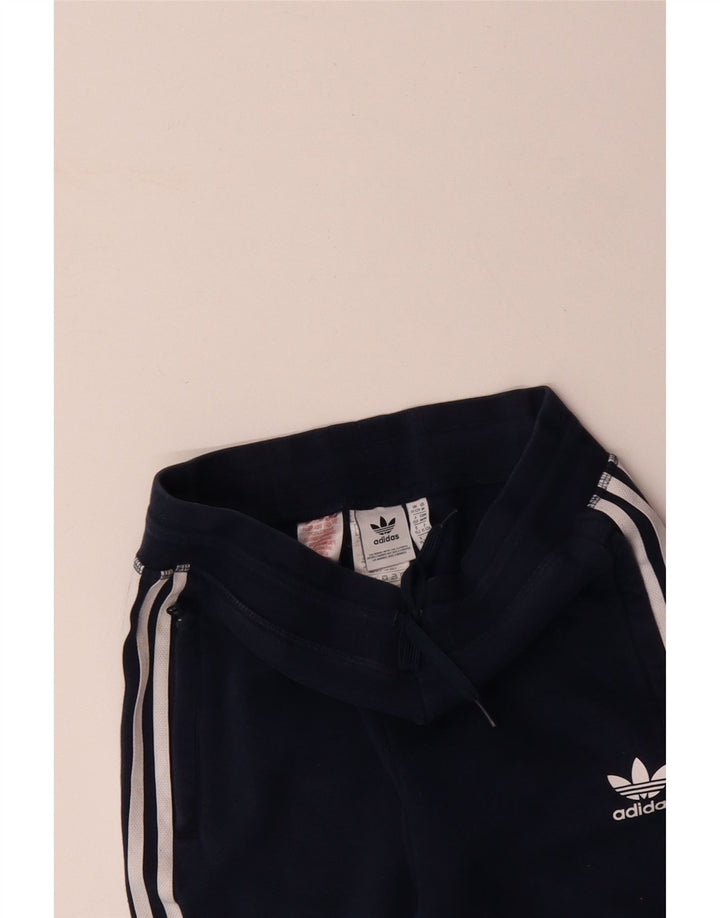 ADIDAS Boys Tracksuit Trousers Joggers 11-12 Years  Navy Blue Cotton