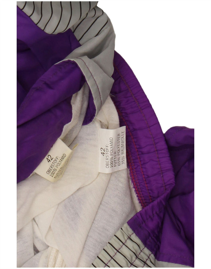 Vintage Womens Full Tracksuit EU 42 Large  Purple Striped Polyamide
