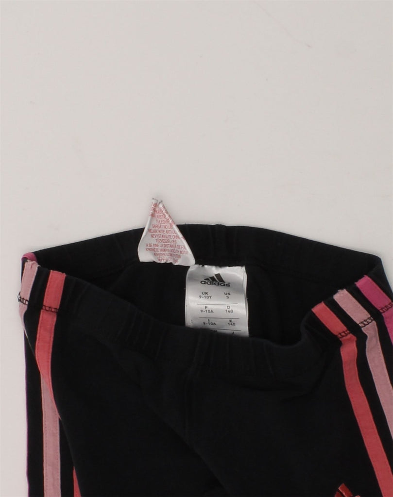 ADIDAS Girls Capri Leggings 9-10 Years Black Cotton | Vintage Adidas | Thrift | Second-Hand Adidas | Used Clothing | Messina Hembry 