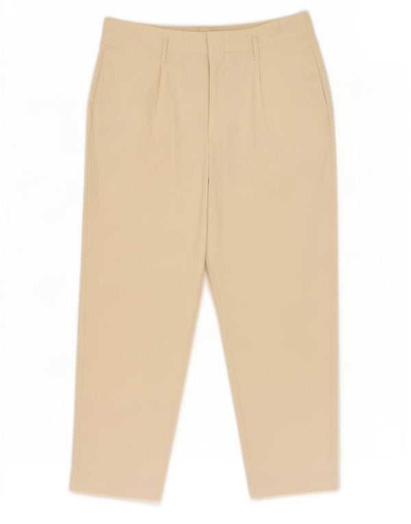 Zara Womens High Waist Tapered Casual Trousers Medium W28 L25 Beige