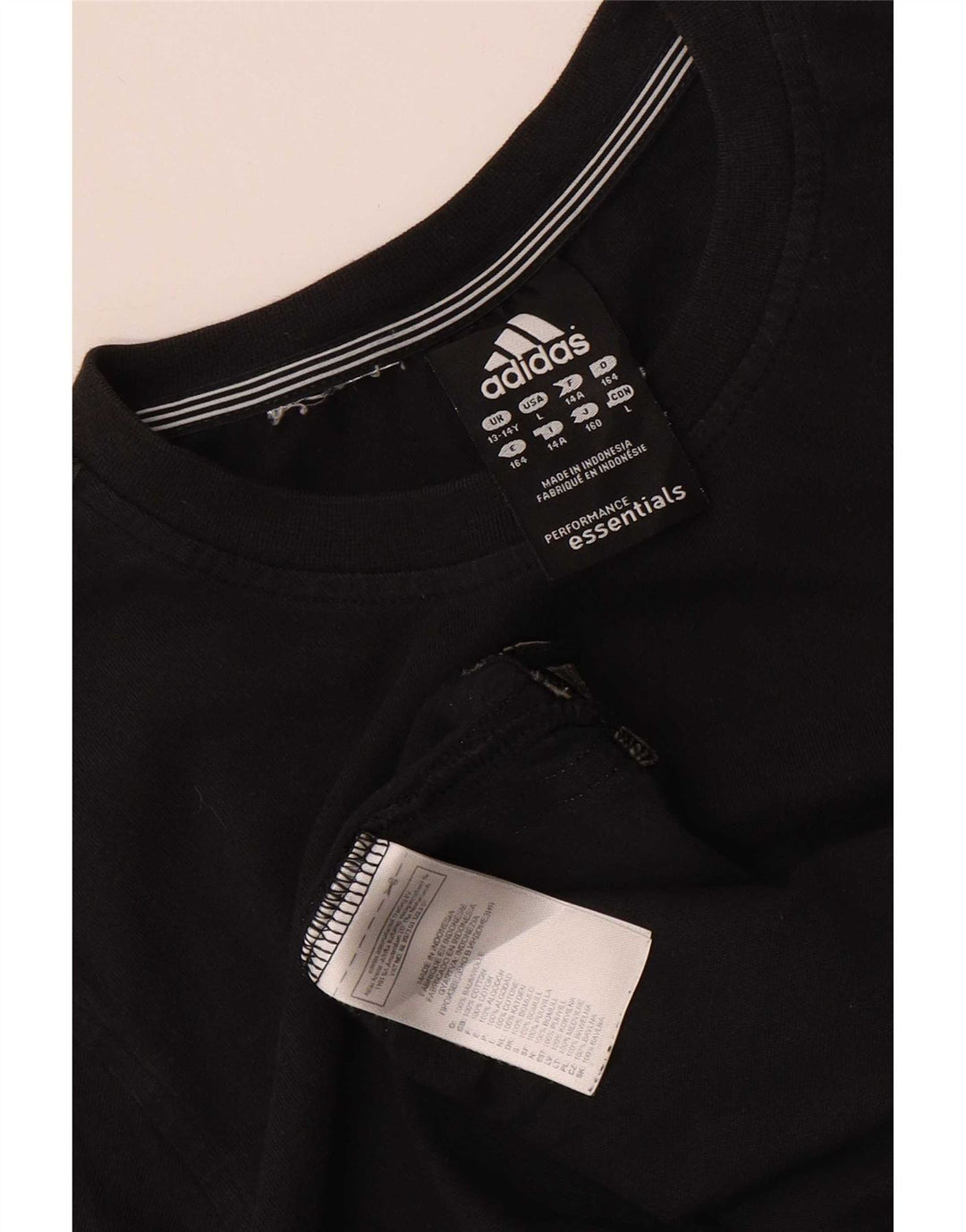 Adidas Boys Top Long Sleeve 13-14 Years Black Cotton