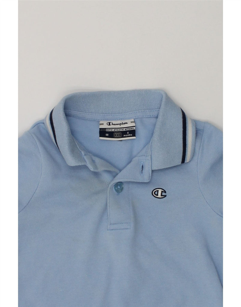 CHAMPION Baby Boys Long Sleeve Polo Shirt 3-6 Months 2XS Blue Cotton | Vintage Champion | Thrift | Second-Hand Champion | Used Clothing | Messina Hembry 