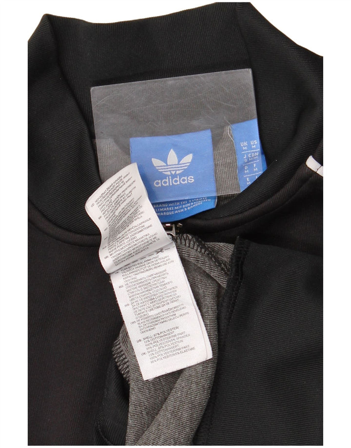 Adidas Mens Tracksuit Top Jacket Medium Black Colourblock Polyester