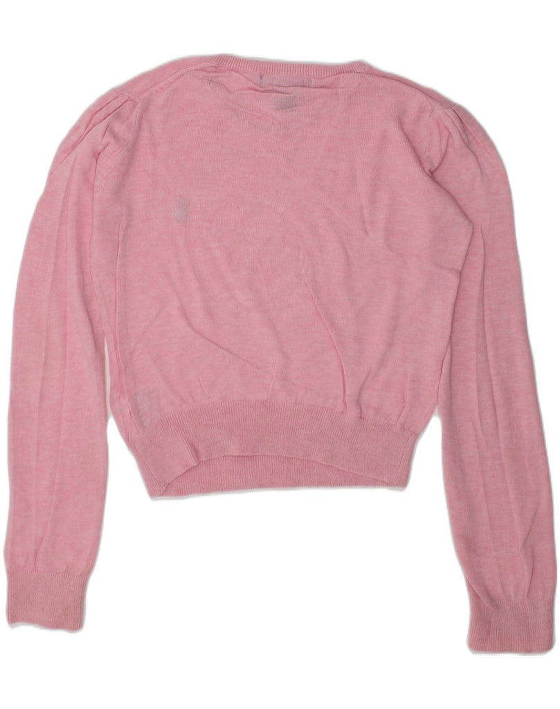 RALPH LAUREN Girls V-Neck Jumper Sweater 5-6 Years Pink Cotton | Vintage Ralph Lauren | Thrift | Second-Hand Ralph Lauren | Used Clothing | Messina Hembry 