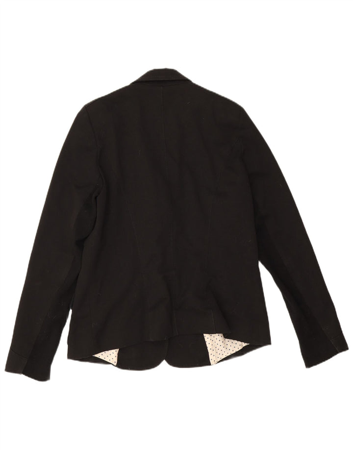Trussardi Jeans Womens 2 Button Blazer Jacket UK 14 Medium Black