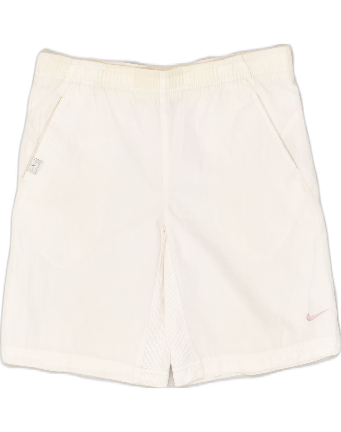 NIKE Sportsshorts til drenge 10-11 år Medium Hvid Polyester | Vintage Nike | Sparsommelighed | Brugt Nike | Brugt tøj | Messina Hembry
