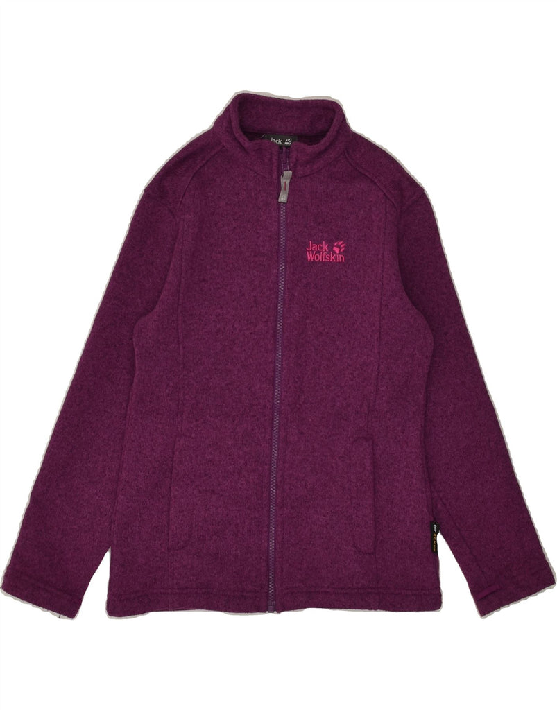 JACK WOLFSKIN Girls Cardigan Sweater 10-11 Years Purple Polyester | Vintage Jack Wolfskin | Thrift | Second-Hand Jack Wolfskin | Used Clothing | Messina Hembry 