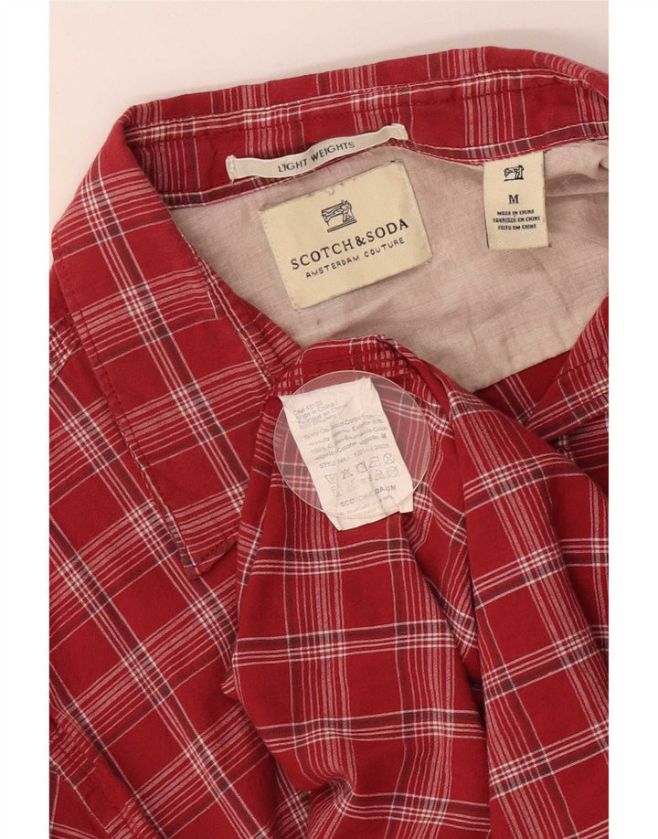 Scotch & Soda Mens Shirt Medium Red Check Cotton