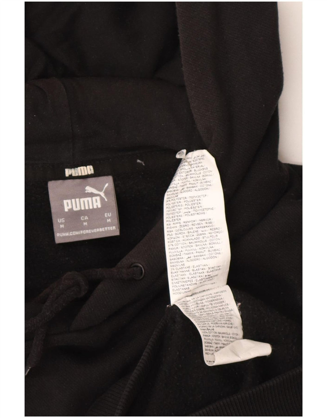 Puma Mens Hoodie Jumper Medium Black Cotton