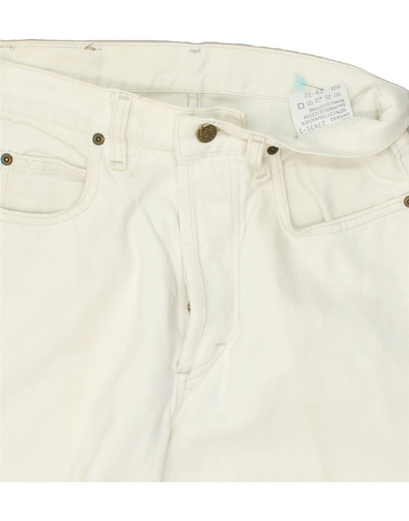 LEE Womens Straight Jeans W29 L27 White Cotton | Vintage Lee | Thrift | Second-Hand Lee | Used Clothing | Messina Hembry 