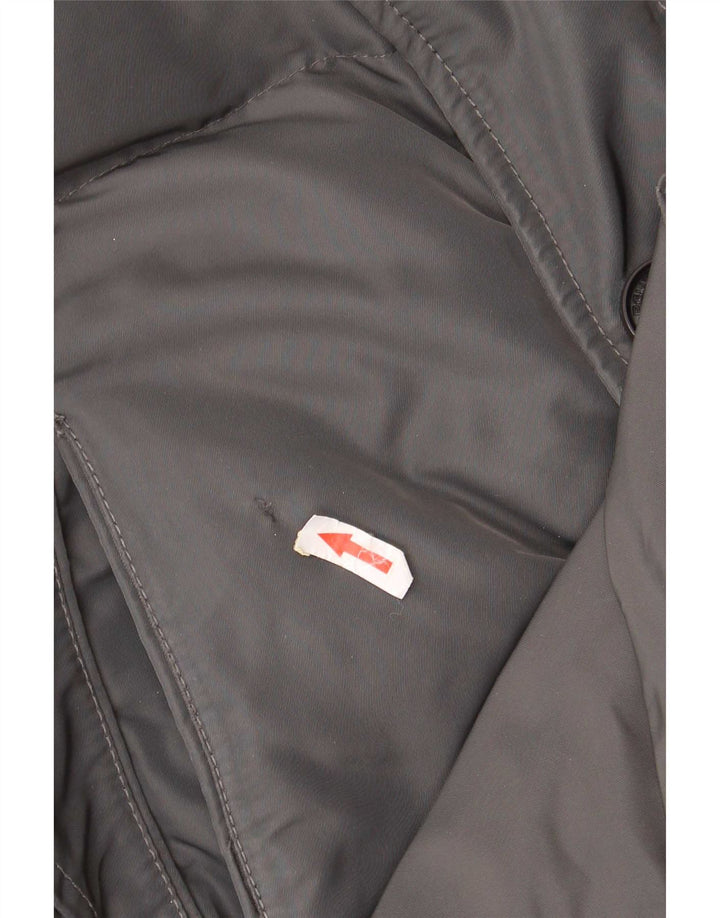 PEUTEREY Mens Hooded Padded Coat UK 40 Large Grey Polyester