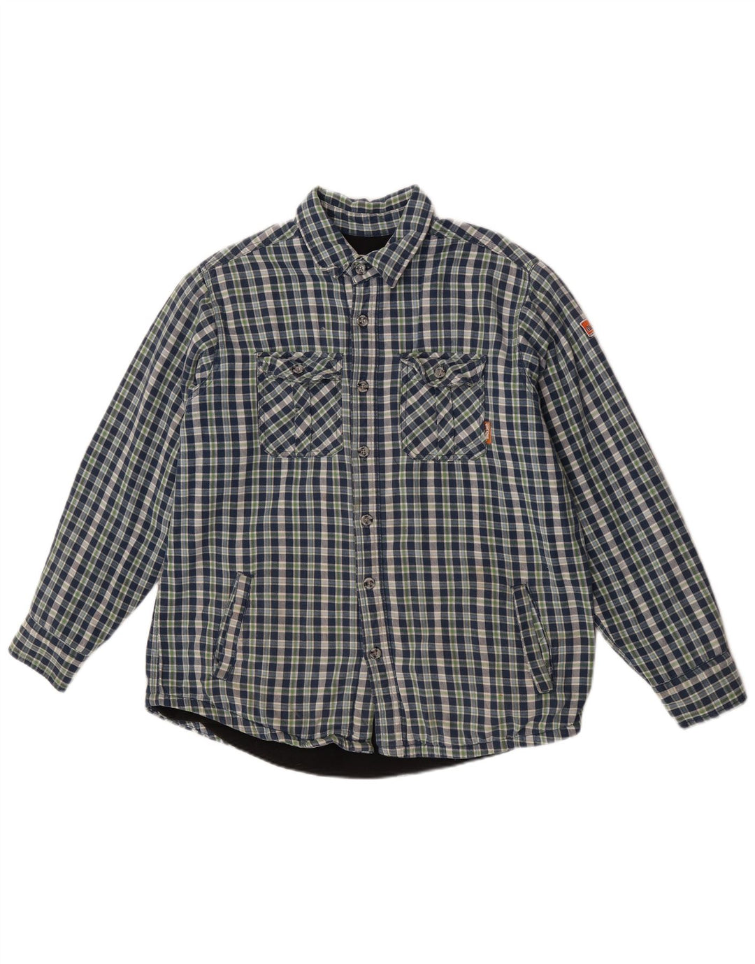 Black Jack Mens Lumberjack Flannel Shirt Large Blue Check Cotton