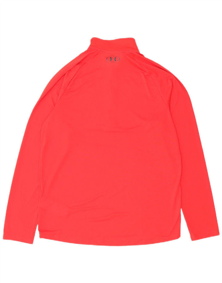 Under Armour Mens Loose Fit Zip Neck Pullover Tracksuit Top Large Red