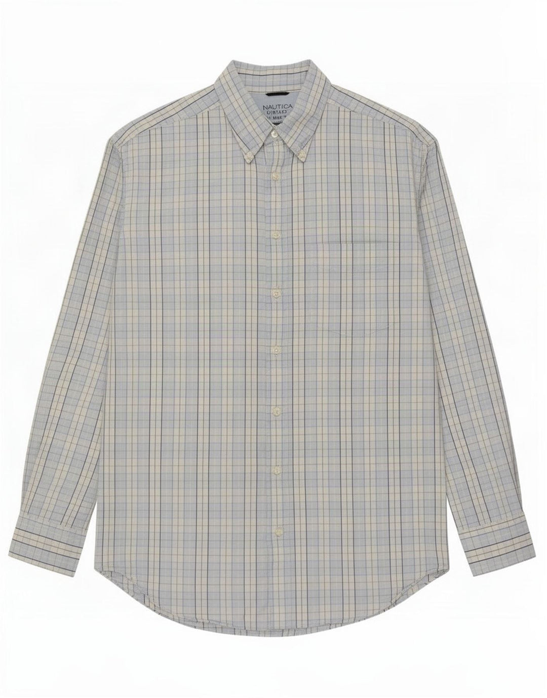 Nautica Mens Shirt XL Blue Check Cotton