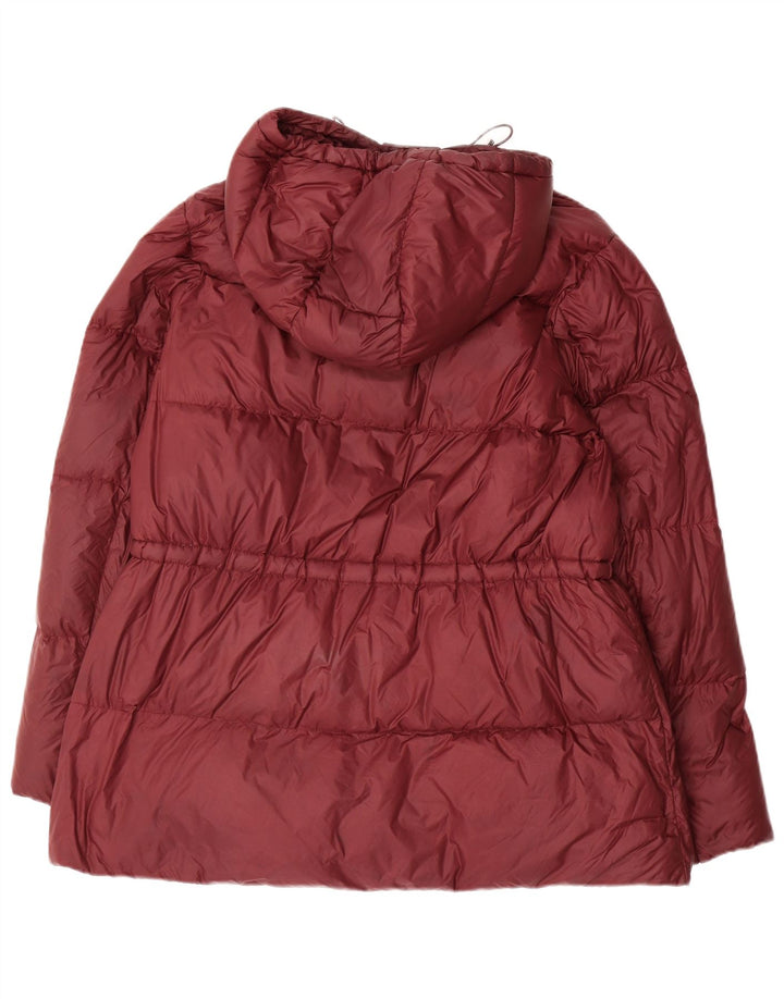 RALPH LAUREN Womens Loose Fit Hooded Padded Jacket UK 16 Large Burgundy