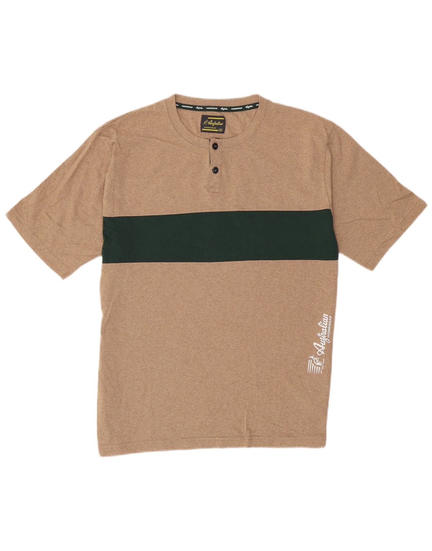AUSTRALIAN L'ALPINA Mens Graphic T-Shirt Top 2XL Beige Colourblock ...
