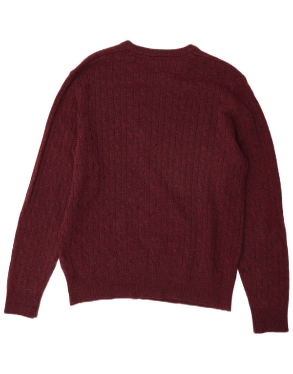 Crew Clothing Mens Crew Neck Jumper Sweater Medium Burgundy Lambswool